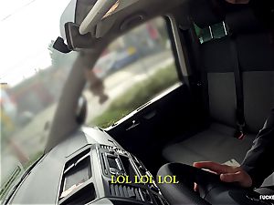 FuckedInTraffic - Czech babe eats jizm in torrid car bang