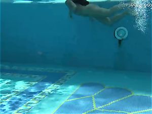 Jessica Lincoln smallish inked Russian teen in the pool